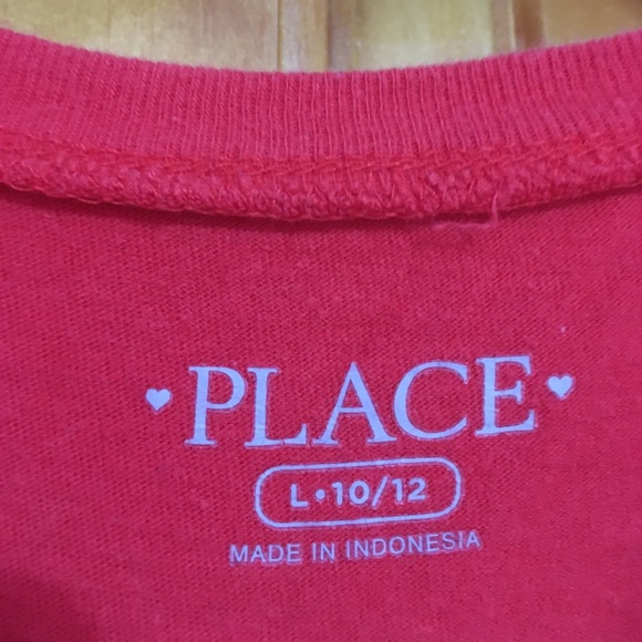 GIRLS RED T-SHIRT WITH SILVER GLITTER PARIS HEART - Picture 4 of 5